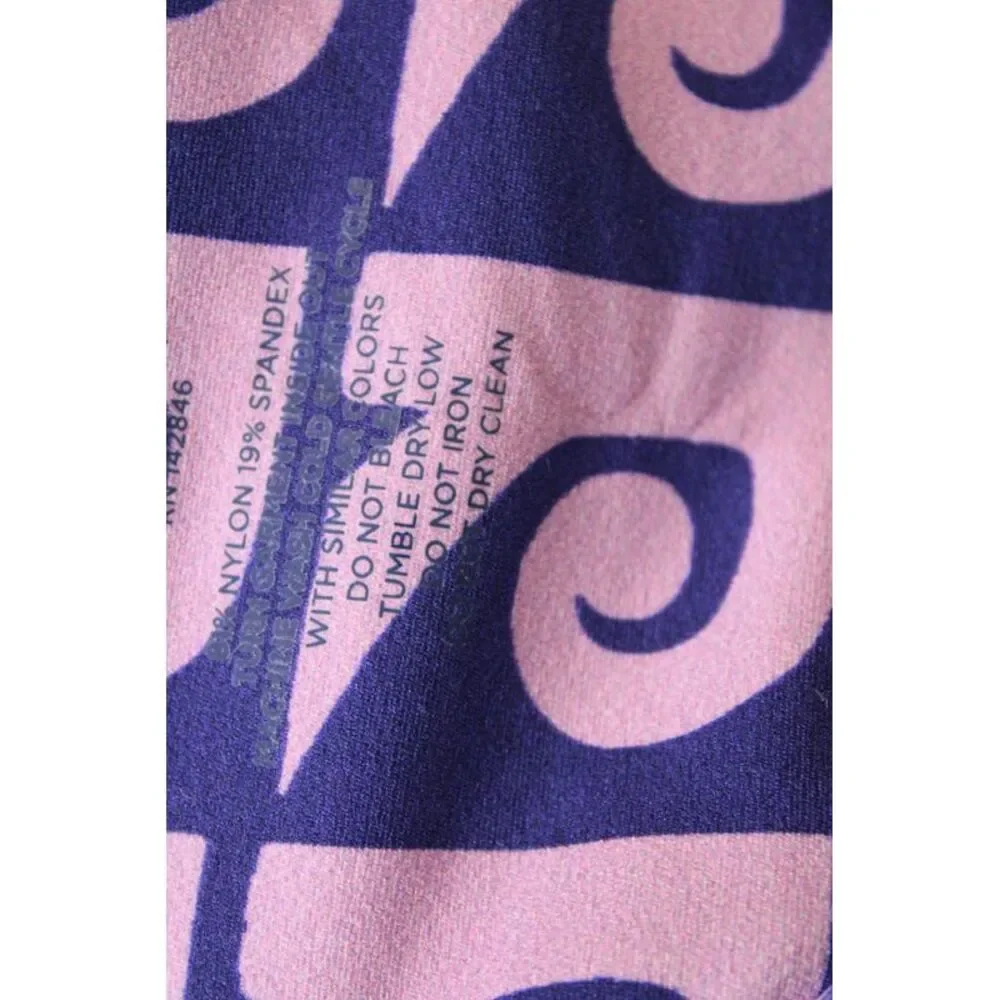 Rhode Womens Stretcj Abstract Mid-Rise Activewear Biker Shorts Purple Size XS